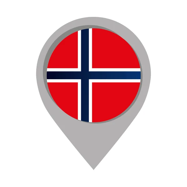 Norway pin pointer mark flag language icon — Stock Vector