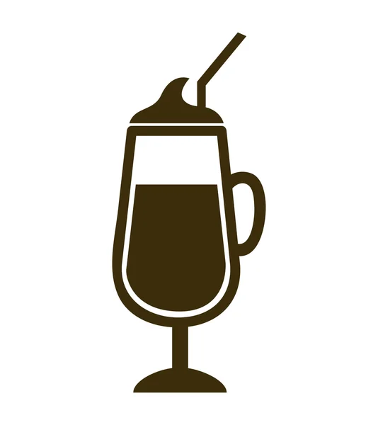 Délicieuse icône de silhouette café — Image vectorielle