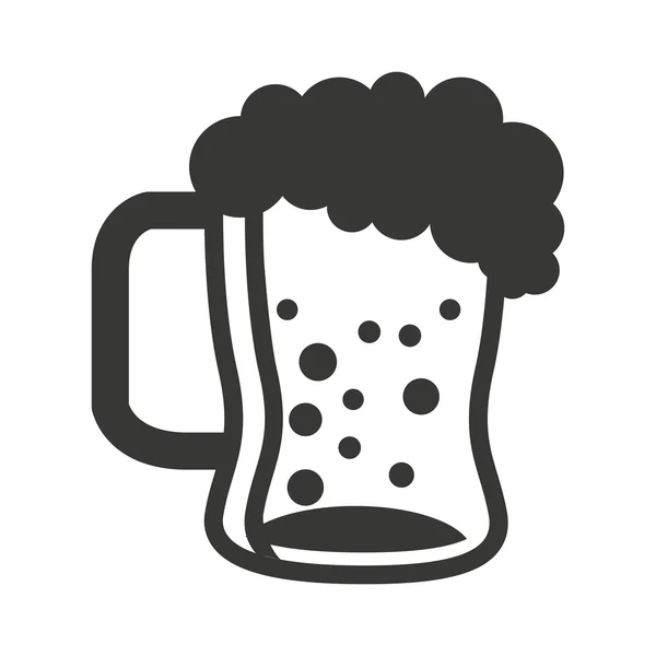 Cerveza vidrio bebida silueta icono — Archivo Imágenes Vectoriales