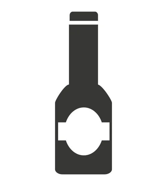 Botella bebida silueta icono — Vector de stock