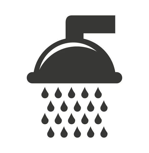 Sprchový kapky vody ikona — Stockový vektor