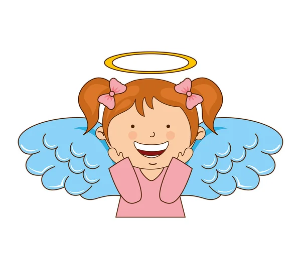 Angel girl character icon — Stock Vector