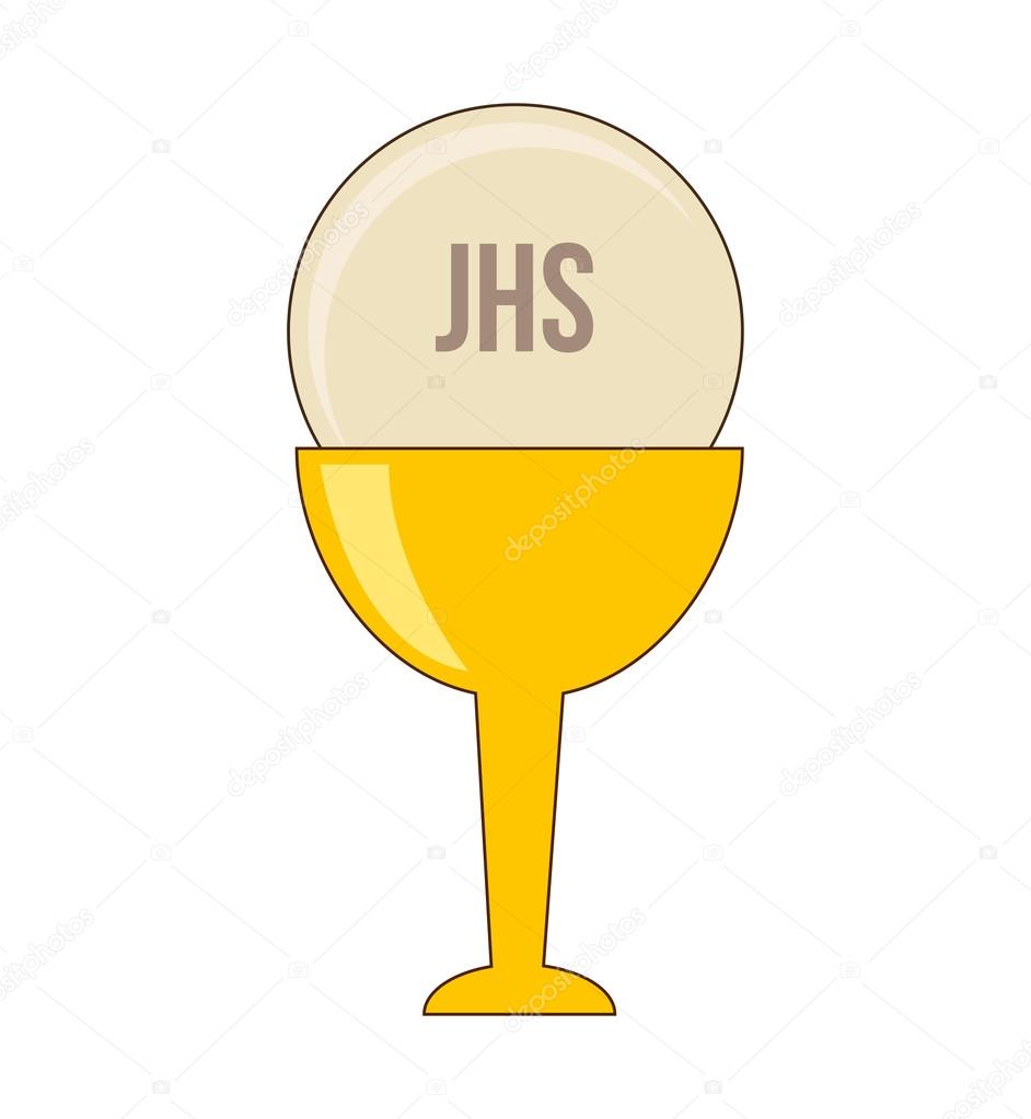 Cup gold chalice first communion icon Stock Vector Image by ©yupiramos