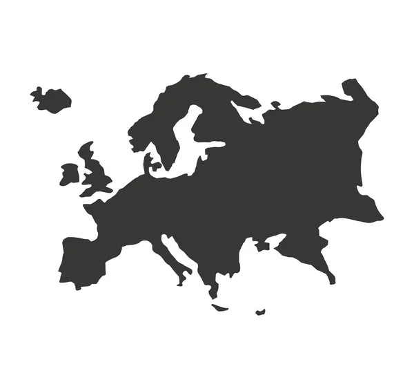 Europa mapa sylwetka ikona — Wektor stockowy