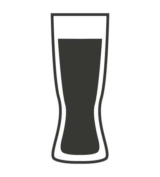 Bevanda di vetro icona della silhouette della bevanda — Vettoriale Stock