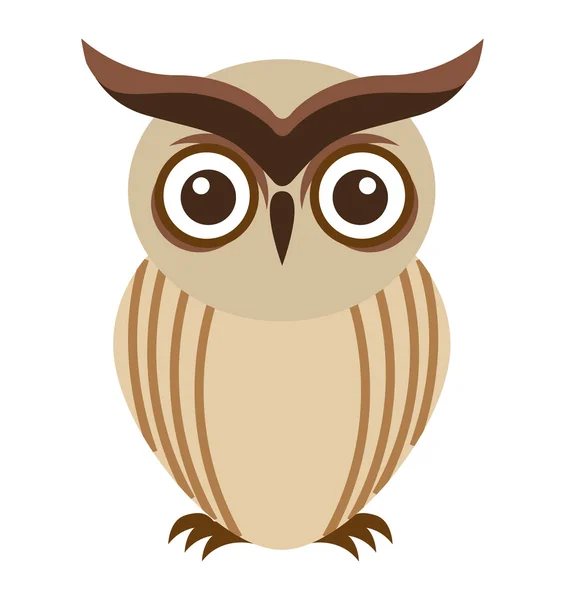 Oiseau hibou icône mignonne — Image vectorielle