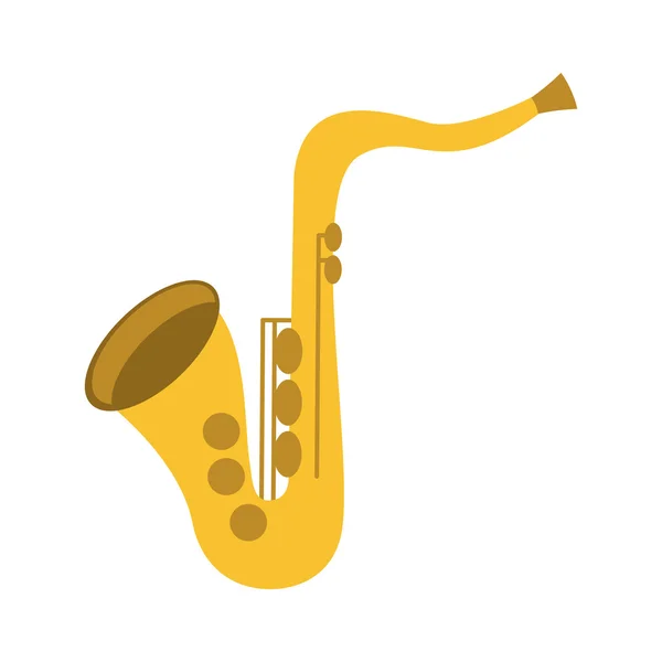 Saxofoon muziekinstrument pictogram — Stockvector