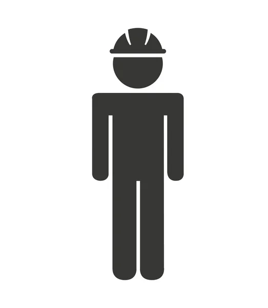 Construction builder silhouette icon — Stock Vector