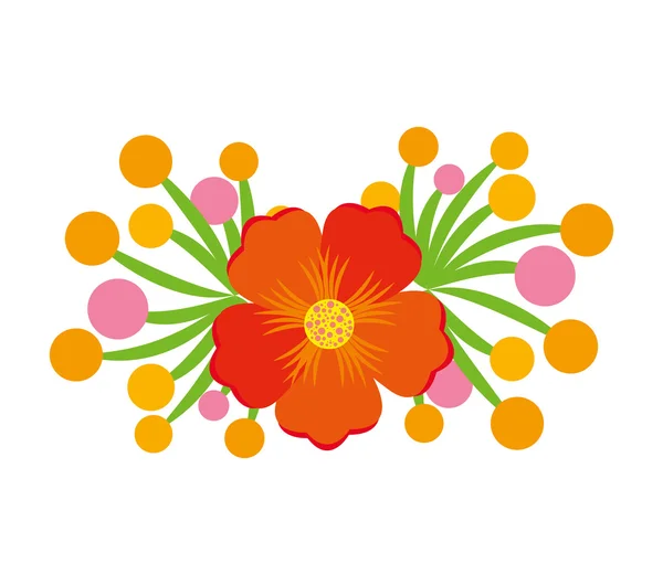 Flower floral nature icon — Stock Vector