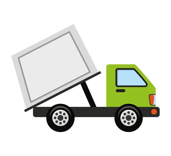 Camion véhicule recycler les ordures icône — Image vectorielle