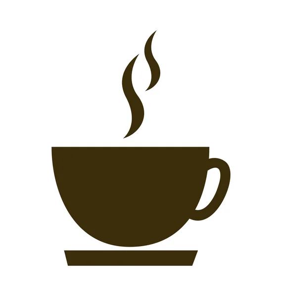 Delicioso ícone silhueta de café — Vetor de Stock