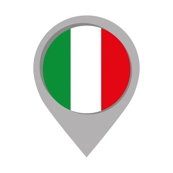 Italië pin aanwijzer mark vlag taalpictogram — Stockvector