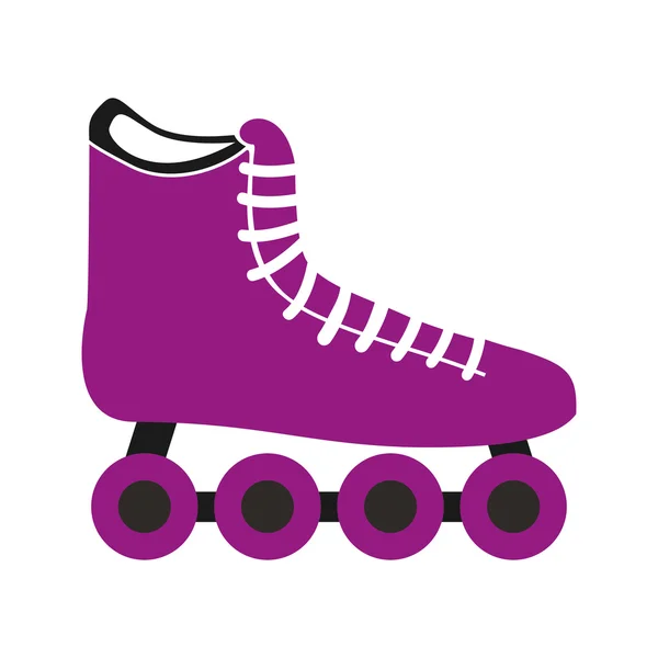 Skate schoen wiel pictogram — Stockvector