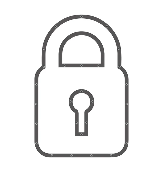 Hangslot lock beveiligingspictogram — Stockvector