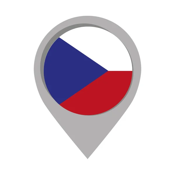 Repubblica Ceca pin puntatore marchio bandiera icona della lingua — Vettoriale Stock