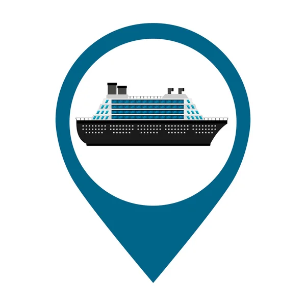 Schip cruise boot pictogram — Stockvector