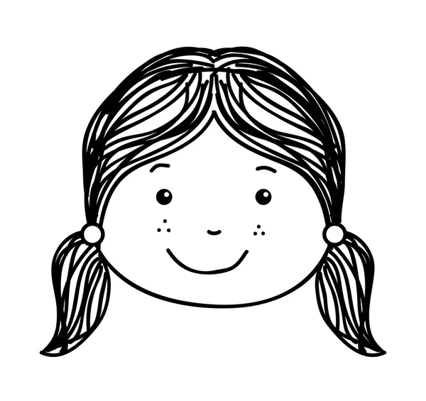 Niña lindo icono — Vector de stock