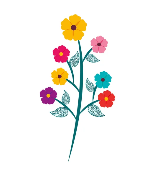 Flower floral nature icon — Stock Vector