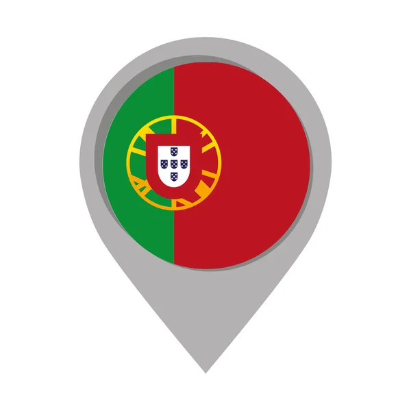 Ícone de língua de bandeira de marca de ponteiro de pino portugal —  Vetores de Stock