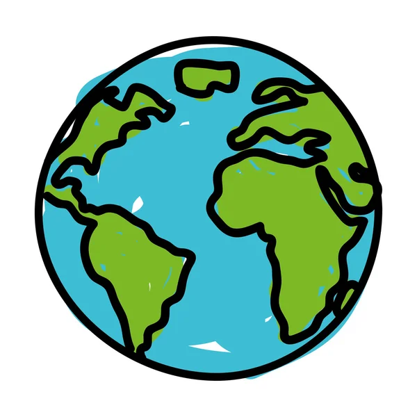 Wereld planeet aarde pictogram — Stockvector