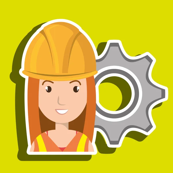 Kobieta budowlane narzędzia gears — Wektor stockowy