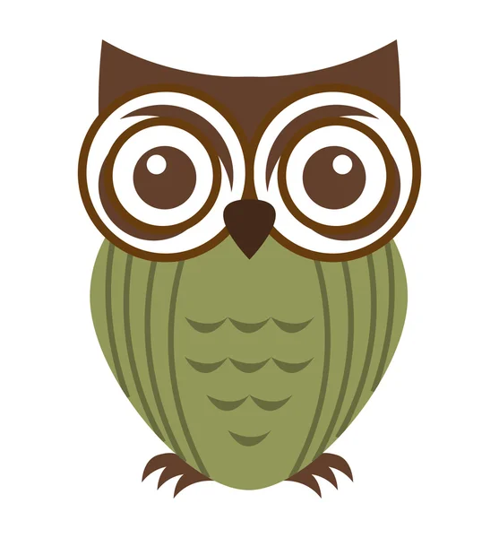 Búho pájaro lindo icono — Vector de stock