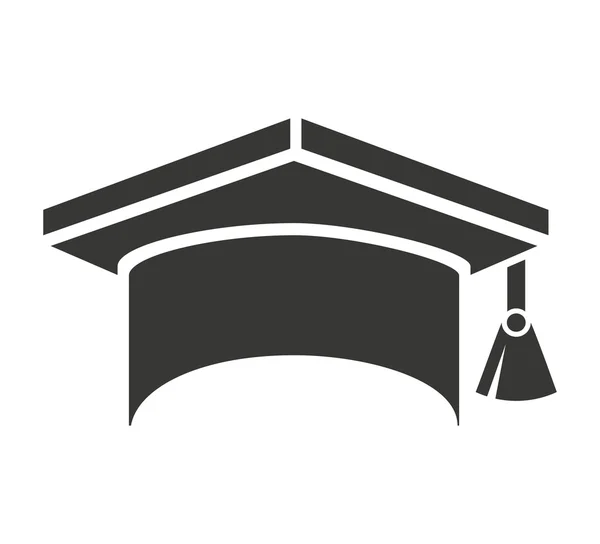 Chapeau graduation uniforme icône — Image vectorielle