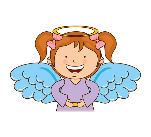 Ángel chica carácter icono — Archivo Imágenes Vectoriales