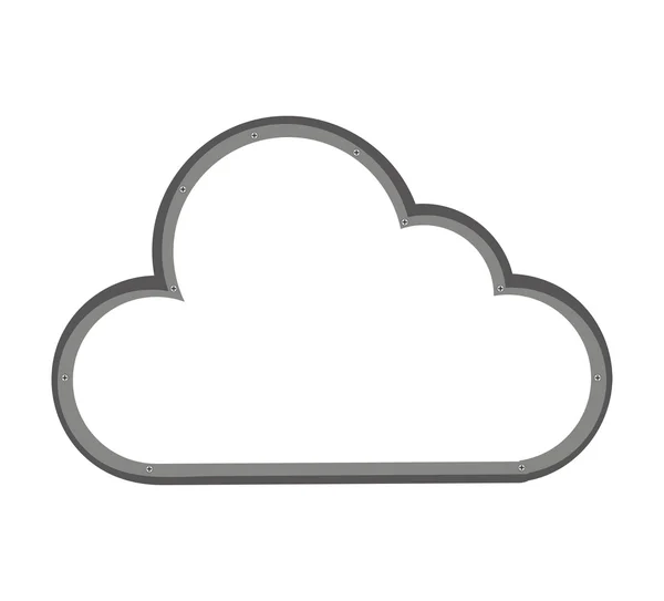 Icône silhouette cloud computing — Image vectorielle