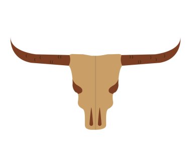skull cow wild west icon clipart