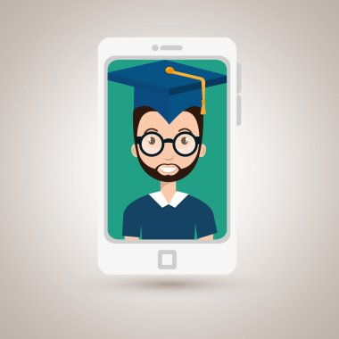 Öğrenci smartphone mezuniyet kap