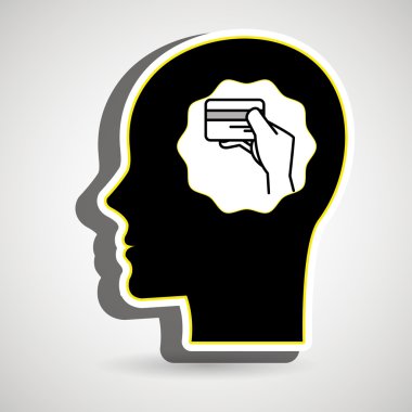 siluet baş karta sahip olan el