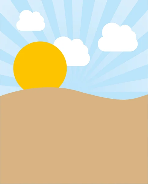 사막 풍경 아름 다운 아이콘 — 스톡 벡터