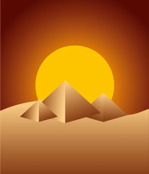 Pyramiden Wüstenlandschaft Symbol — Stockvektor