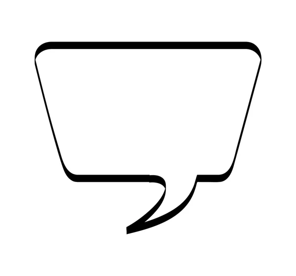 Bolha de fala ícone de mensagem monocromática — Vetor de Stock