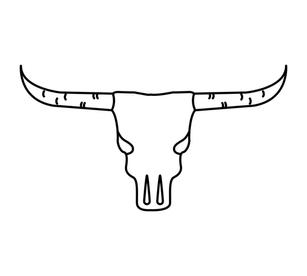 Crânio vaca selvagem ícone oeste —  Vetores de Stock