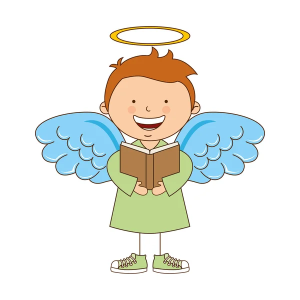 Angel boy character icon — Stock Vector