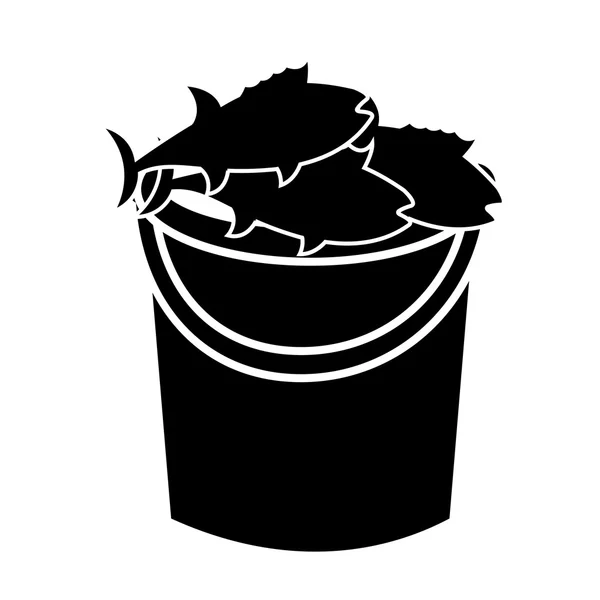 捕鱼罐容器剪影图标 — 图库矢量图片