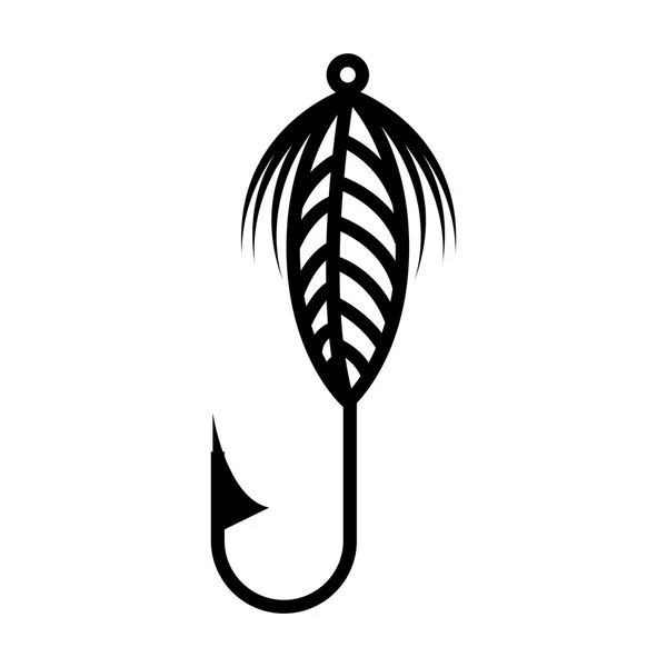 Rybářské háček silhouette ikona — Stockový vektor