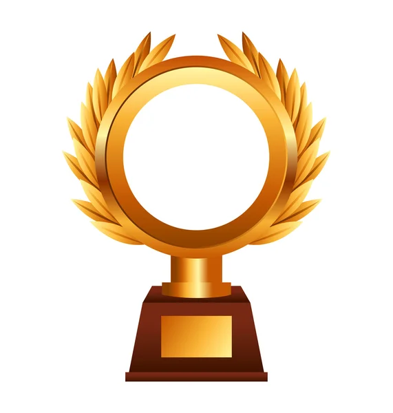 Krans gouden award pictogram — Stockvector