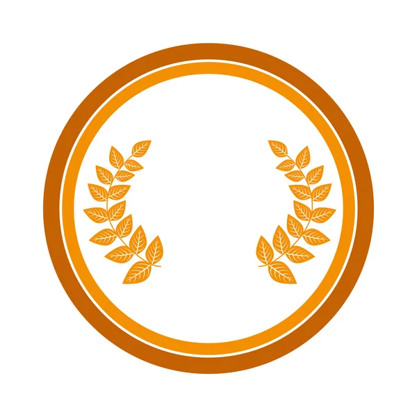 Krans gouden award pictogram — Stockvector