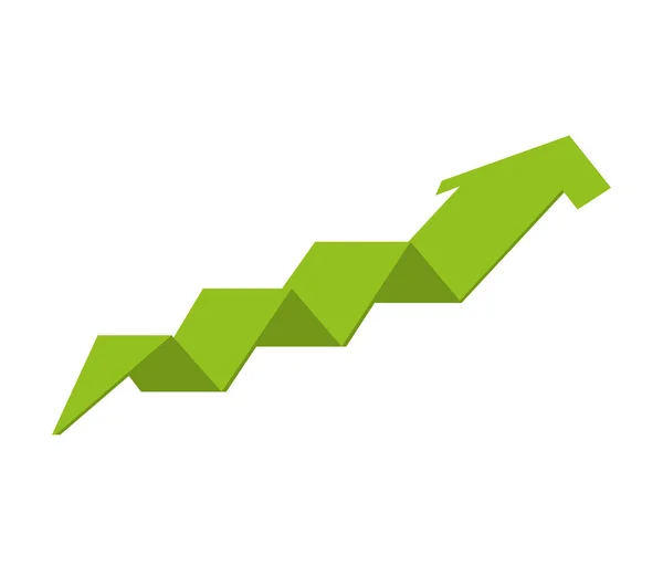 Flecha crecimiento hasta icono — Vector de stock