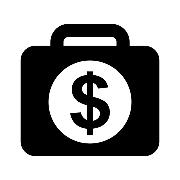 Dinero maletín economía icono — Vector de stock