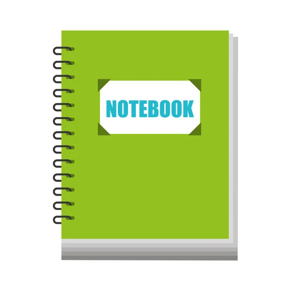 Notebook ícone da escola de texto —  Vetores de Stock