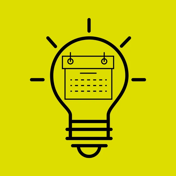 Idee Glühbirne Kalender-Symbol — Stockvektor