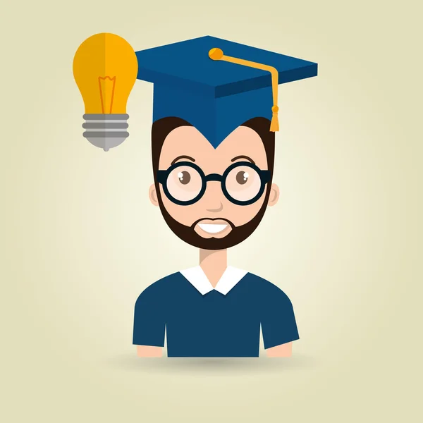 Student graduation cap idea — Stock Vector