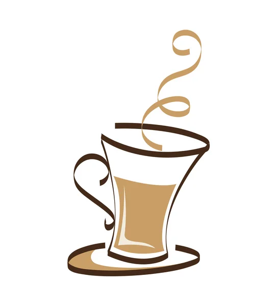 Delicioso icono de silueta de café — Vector de stock