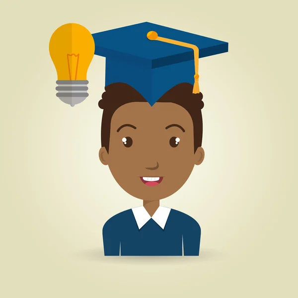 Student graduation cap idea — Stock Vector