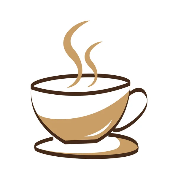 Delicious coffee silhouette icon — Stock Vector