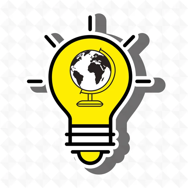 Idea bombilla icono del mundo — Vector de stock